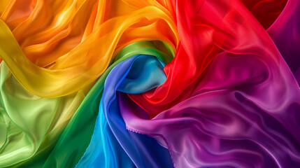 Obraz premium Silk rainbow scarf abstract background