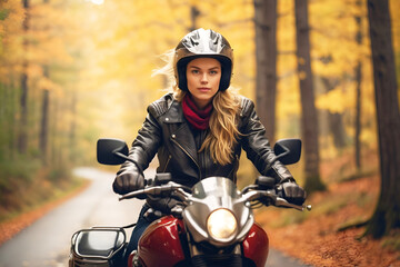 Young Woman on a Motorcycle