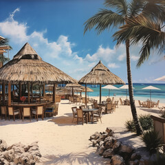 Vacation hay on beach