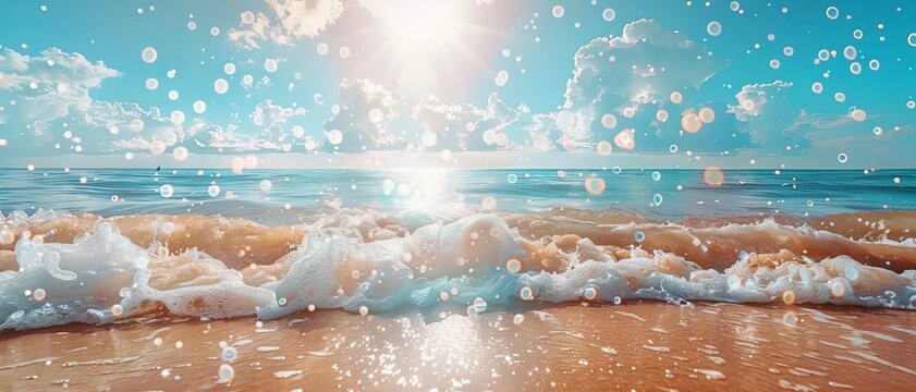 A scatter plot zooming in on a beach scene, depicting the correlation between sun exposure and happiness.
