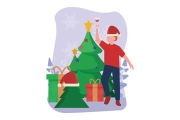 Christmas Celebration Flat Design Illustration