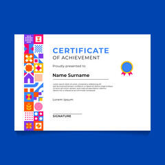 Fototapeta premium Abstract Geometric Mosaic Certificate Template Design