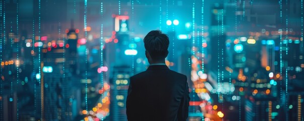 Fototapeta premium The city of the future is a place where technology and nature coexist in harmony