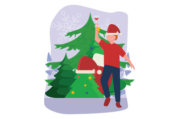 Christmas Celebration Flat Design Illustration