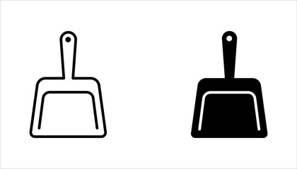 Dustpan Icon set, Vector Graphics Illustrations on white background