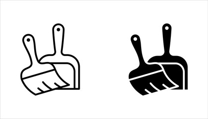 Dustpan Icon set, Vector Graphics Illustrations on white background