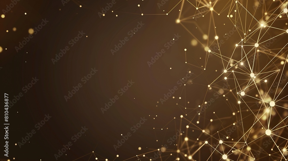 Fototapete a serene and sophisticated network of soft gold and cream colored dots connected by luminous lines o