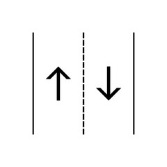 Traffic Icon. Up and Down Arrows Symbol - Vector Logo Template. 