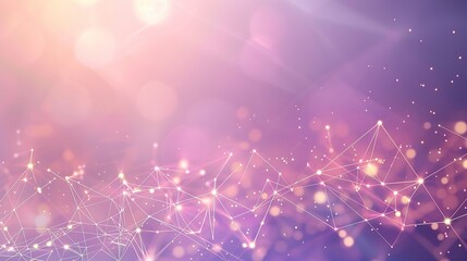 A soft purple and pink background with subtle interconnected light points creating a serene network-like plexus effect leaving plenty of space for text in the lower third