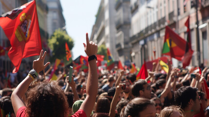 Comemoração dos 50 anos da revolução dos cravos, 25 de Abril, em Portugal
