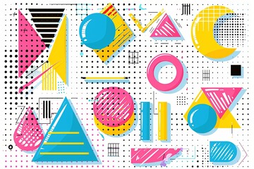 Vibrant Color Palette: Abstract Shapes ClipArt Set