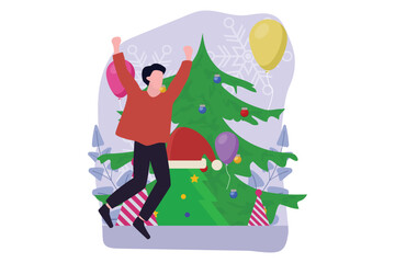Christmas Day Flat Design Illustration