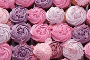 close up of pink cupcakes