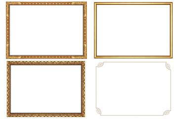 picture frame png  , Set of golden frames - Isolated transparent PNG background - Premium pen tool...
