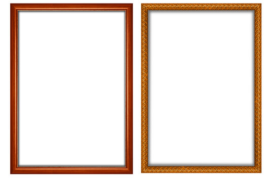 picture frame png  , Set of golden frames - Isolated transparent PNG background - Premium pen tool cutout