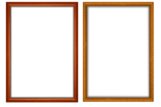 picture frame png  , Set of golden frames - Isolated transparent PNG background - Premium pen tool cutout