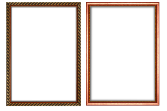 picture frame png , Set of golden frames - Isolated transparent PNG background - Premium pen tool cutout