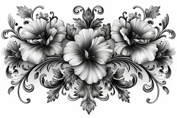 Elegant Vintage Line Art Clipart with Detailed Flourishes - Set of Exquisite Illustrations