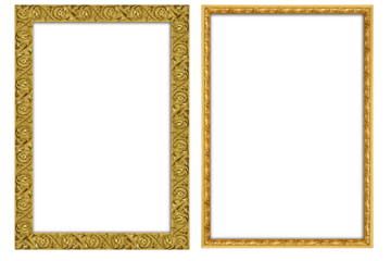picture frame png  , Set of golden frames - Isolated transparent PNG background - Premium pen tool cutout