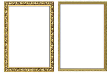 picture frame png  , Set of golden frames - Isolated transparent PNG background - Premium pen tool cutout