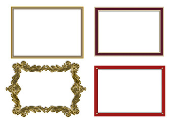 picture frame png  , Set of golden frames - Isolated transparent PNG background - Premium pen tool cutout