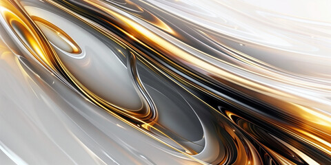 Fototapeta premium This captivating background features a dynamic light speedway rendered in a striking combination of white and gold hues. Fluid lines and curves create a sense of movement and energy, while contrasting