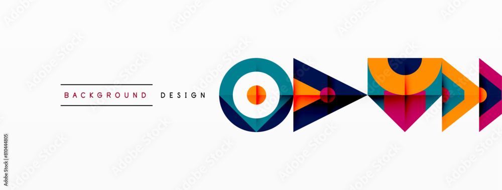 Poster a colorful logo with arrows pointing in different directions high quality