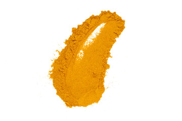 A smear of turmeric powder isolated transparent