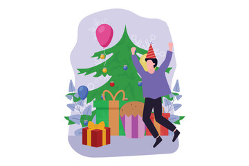 Christmas Day Flat Design Illustration