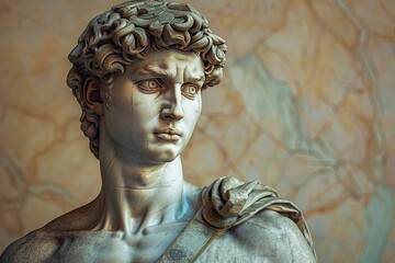 8K Detail-Focused Digital Painting of a Marble Statue: Impressive Resolutio_n