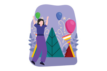 Christmas Day Flat Design Illustration