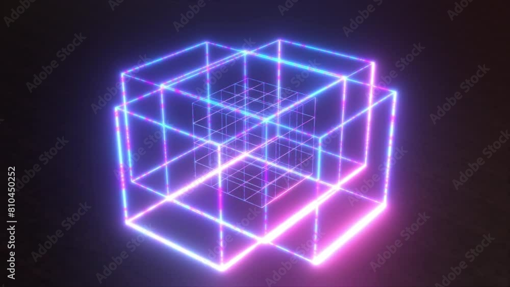 Poster grid cube technology. computer generated 3d render