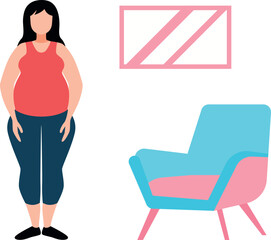 The girl is overweight.