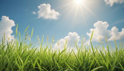 spring background or summer background with fresh grass