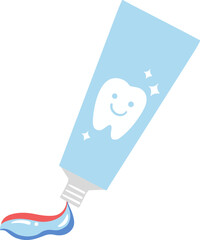 Cute cartoon toothpaste illustration icon