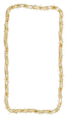 Modern Thorny Canvas: 3D render showcases a captivating vertical frame (9:16) crafted from thorns. Ideal for modern art projects and contemporary Christian visuals exploring faith and sacrifice.