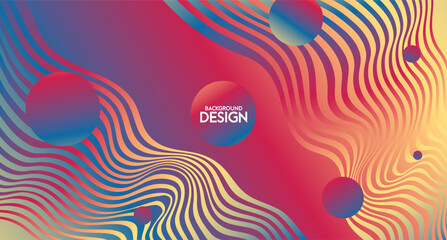 Colorful wave line style background design.