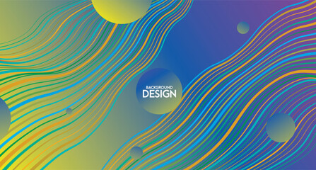 Colorful wave line style background design.
