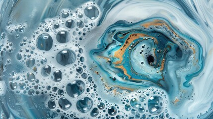 Turquoise and blue abstract painting.