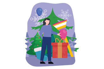 Christmas Decoration Flat Design Illustration