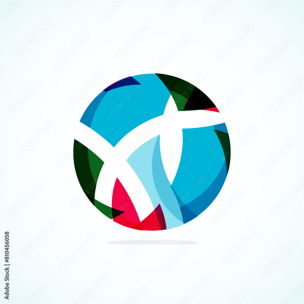 Poster Abstract circle logo - minimalist emblem, timeless and universal shape of circle. Unique logo represent range of brands and concepts, encapsulating simplicity and creativity in single, iconic image