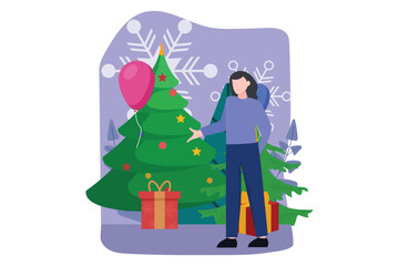 Christmas Decoration Flat Design Illustration