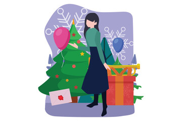 Christmas Decoration Flat Design Illustration