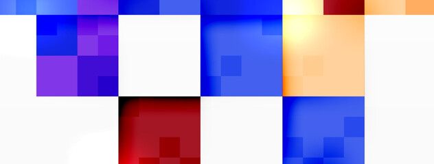 a white background with blue and red squares on it High quality