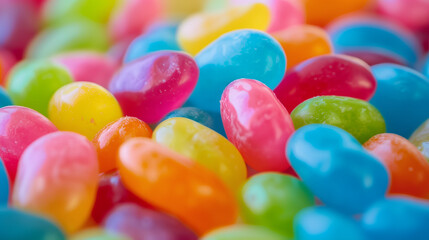 Closeup view of colorful jelly beans