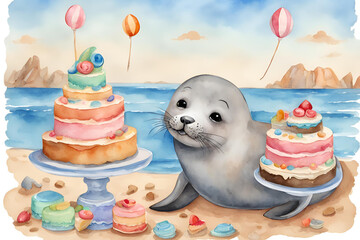 Cute seal cake control system