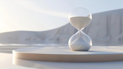 sand timer with nearly depleted sand passing of time concept 3d rendering