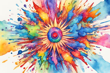 water color psychedelic cartoon burst