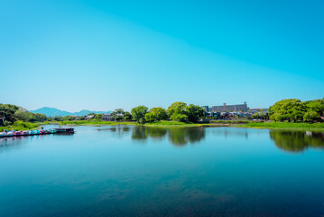 Fototapeta na wymiar 【熊本】水前寺江津湖公園