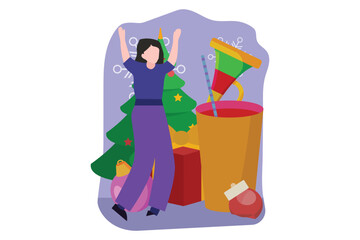 Christmas Decoration Flat Design Illustration